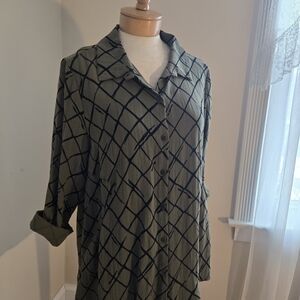 Habitat Olive and Black Patterned Shirt